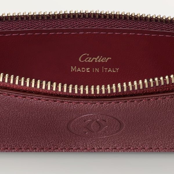 Diabolo de Cartier铅笔盒 酒红色小牛皮，镀金饰面