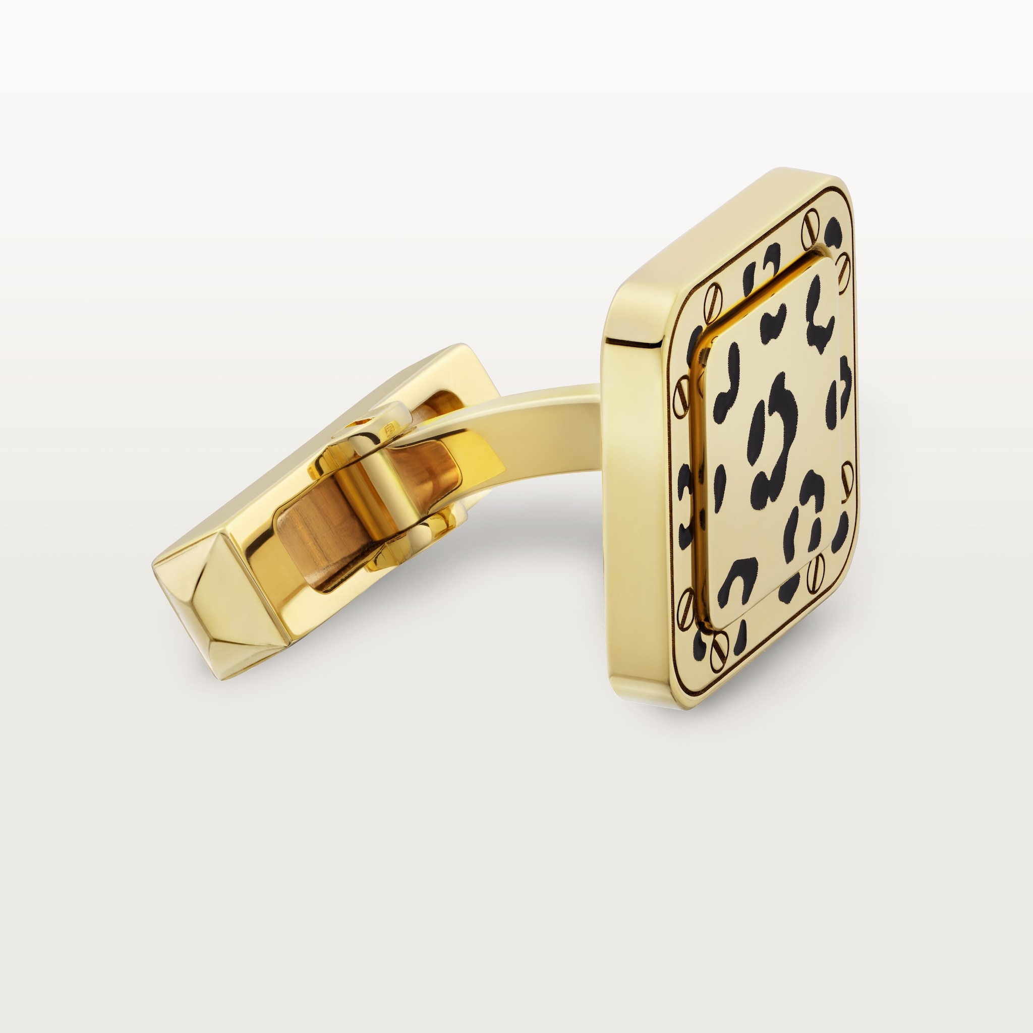 Panthère de Cartier cufflinksYellow gold, black lacquer