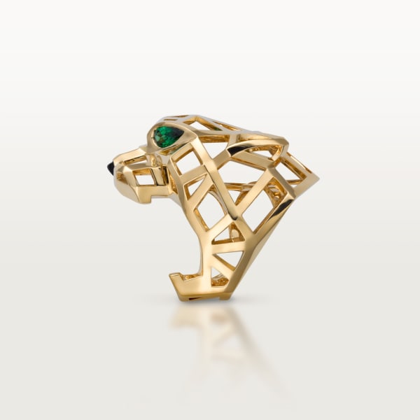 Panthère de Cartier ring Yellow gold, tsavorite garnets, onyx