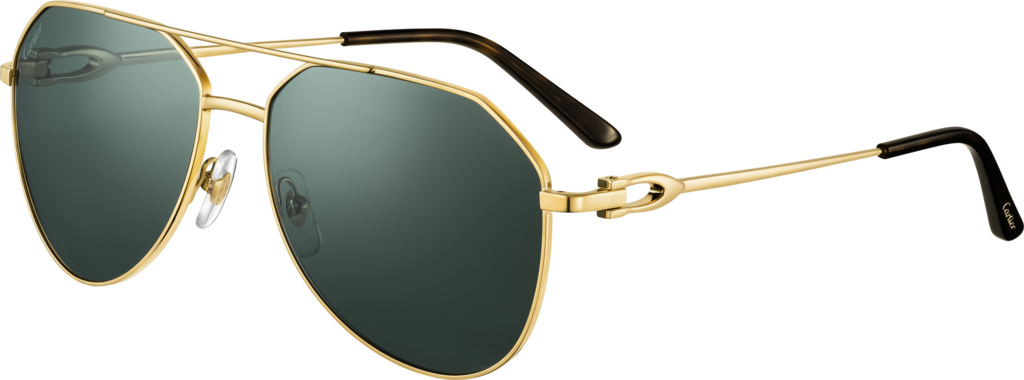 Signature C de Cartier sunglassesSmooth golden-finish metal, green polarised lenses