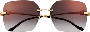 Panthère de Cartier Sunglasses Smooth golden-finish metal, graduated grey lenses with golden flash