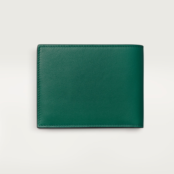 6信用卡皮夹，Must de Cartier系列 叶绿色圆点小牛皮，镀金饰面
