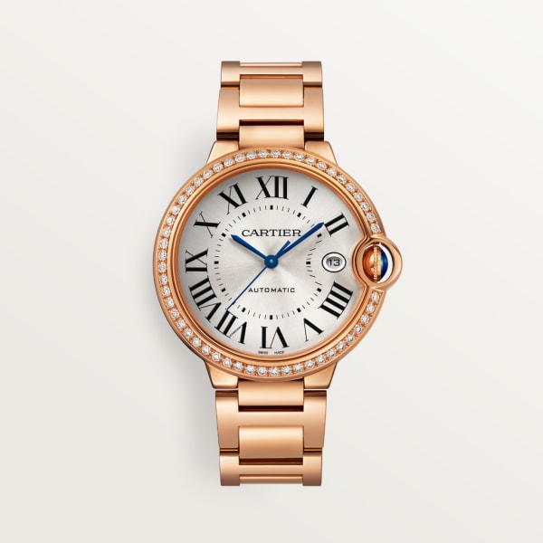 Ballon Bleu de Cartier watch 40mm, automatic movement, rose gold, diamonds