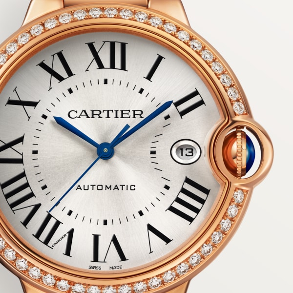 Ballon Bleu de Cartier watch 40mm, automatic movement, rose gold, diamonds
