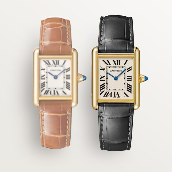 Tank louis cartier yellow gold watch Cartier Black in Yellow gold