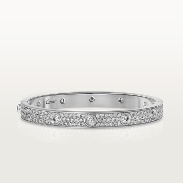 Love bracelet, diamond-paved White gold, diamonds