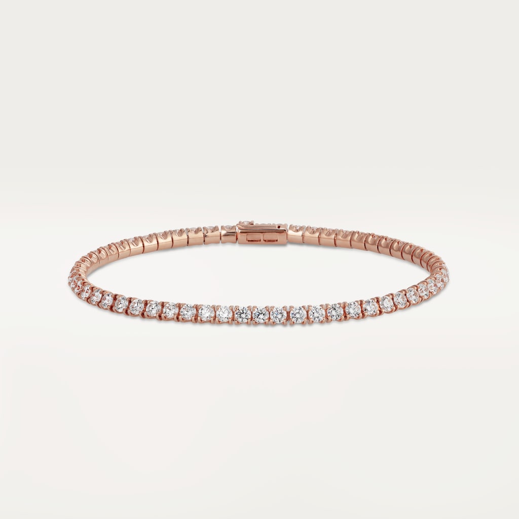 Essential Lines bracelet, brilliant-cut diamondsRose gold, diamonds