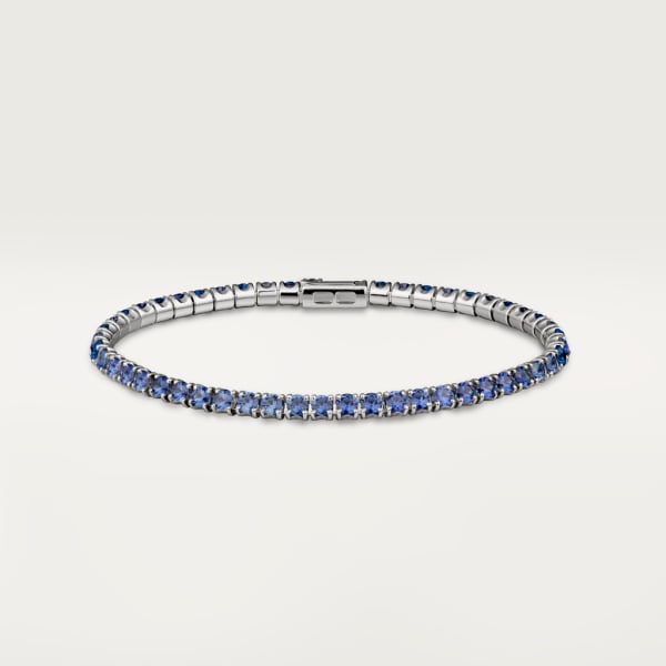 Essential Lines bracelet, brilliant-cut sapphires White gold, sapphires
