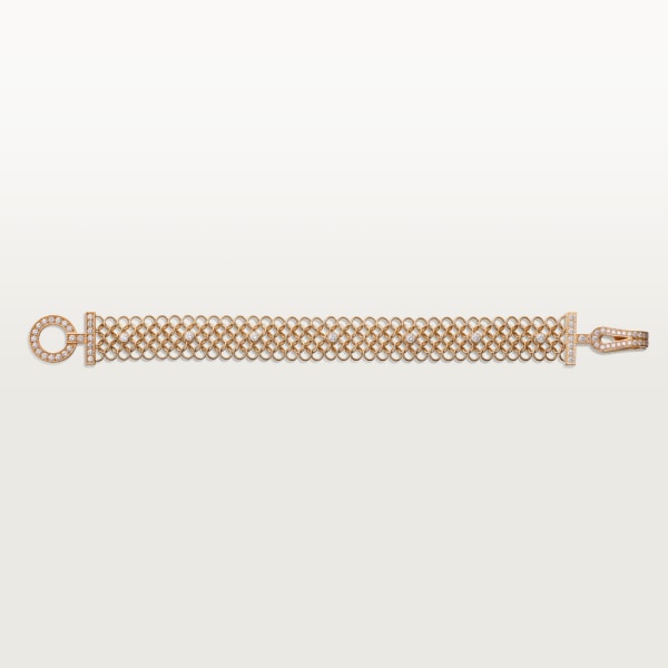 Agrafe bracelet Rose gold, diamonds