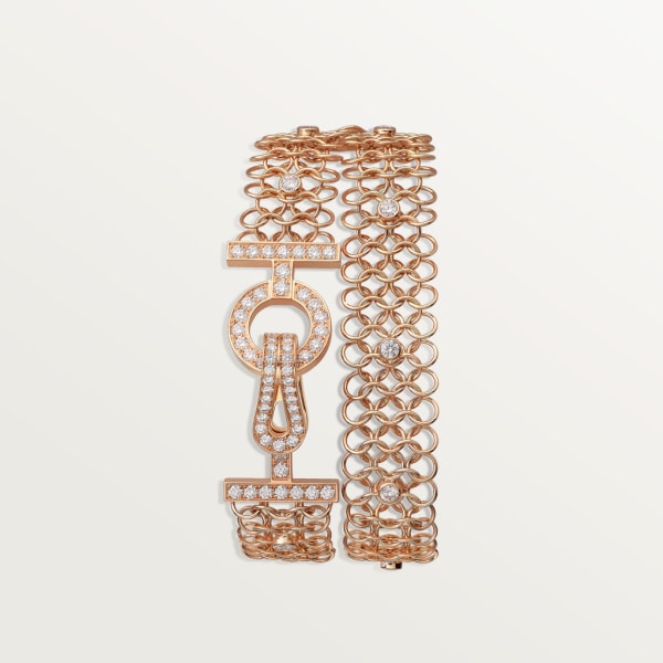 Agrafe bracelet Rose gold, diamonds