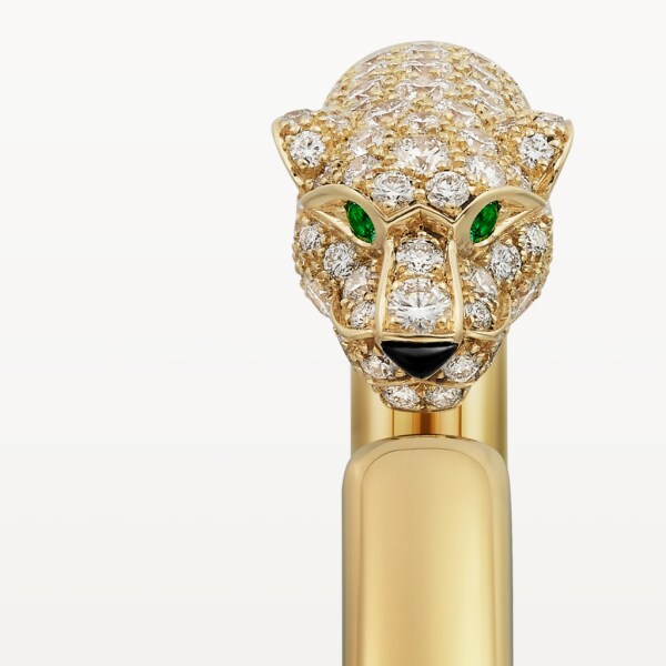 Panthère de Cartier bracelet, small model, semi-paved Yellow gold, onyx, emeralds, diamonds