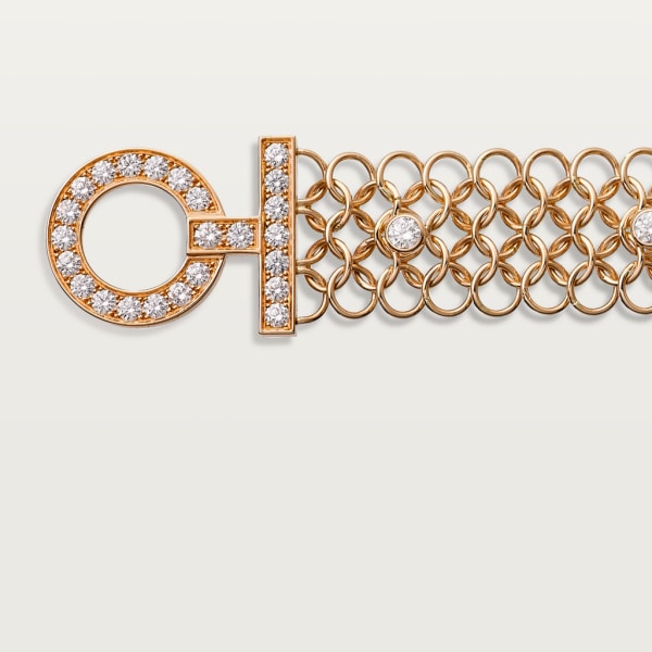 Agrafe bracelet Rose gold, diamonds