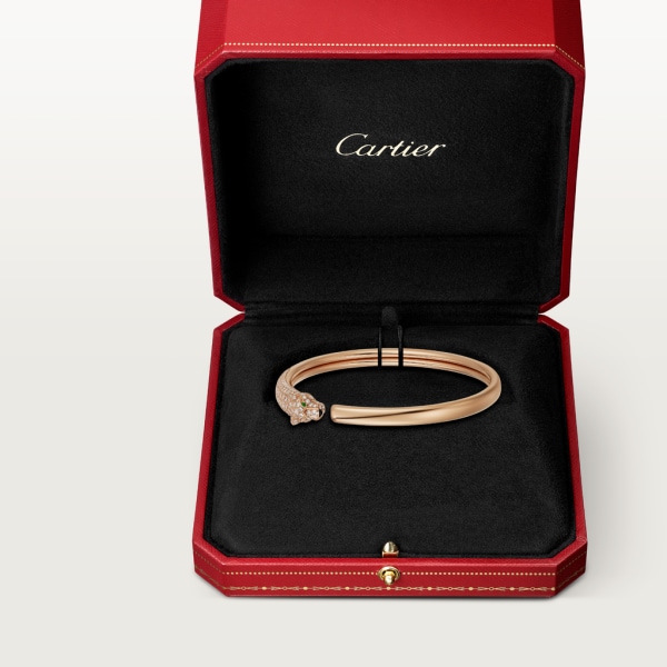 Panthère de Cartier手镯 玫瑰金，缟玛瑙，祖母绿，钻石