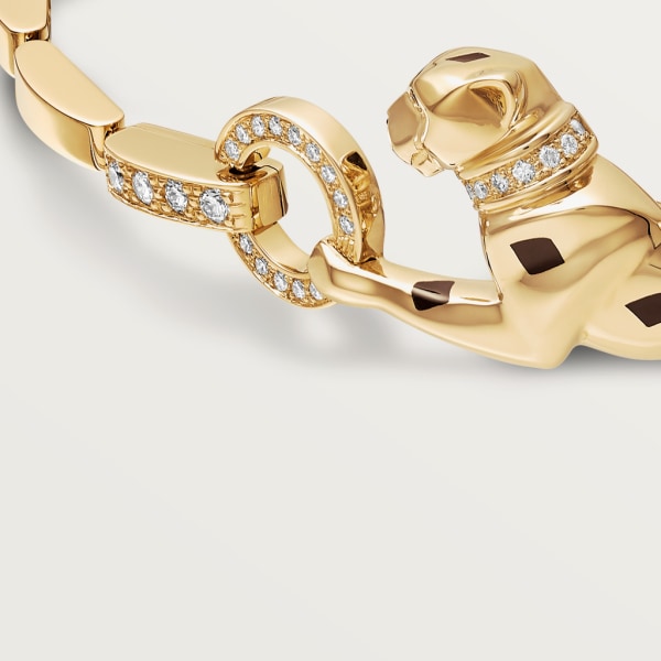 Panthère de Cartier手镯 黄金，亮漆，钻石，沙弗莱石榴石，缟玛瑙