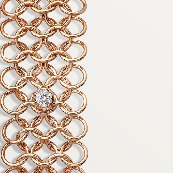 Agrafe bracelet Rose gold, diamonds