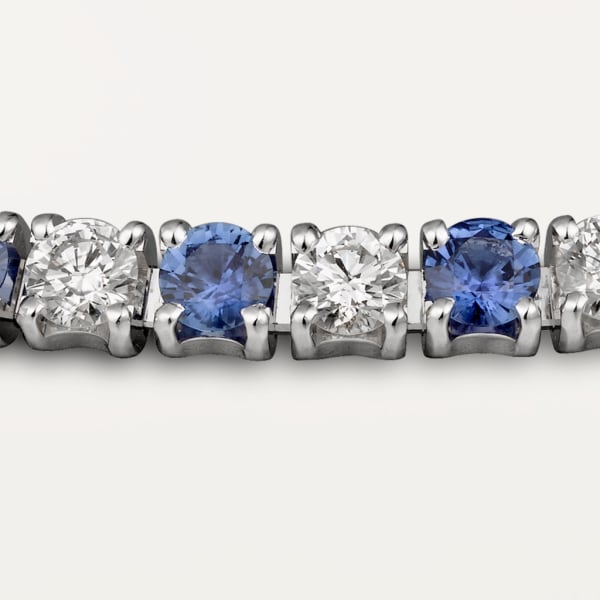 经典钻石链系列手镯 白金，钻石，蓝宝石