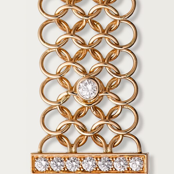 Agrafe bracelet Rose gold, diamonds