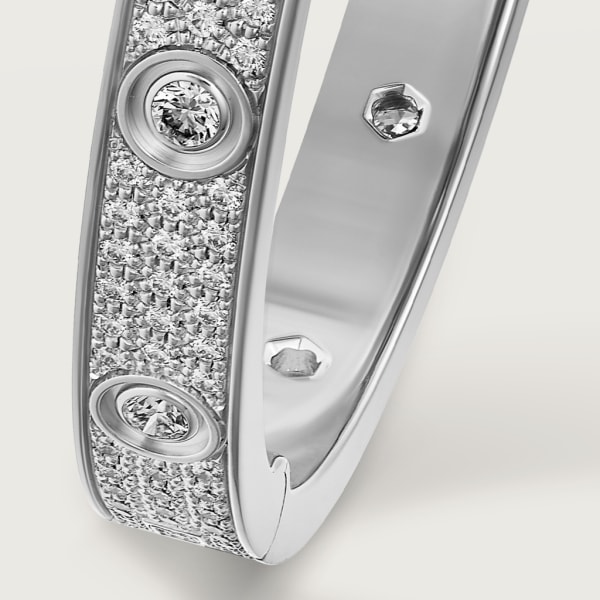 Love bracelet, diamond-paved White gold, diamonds