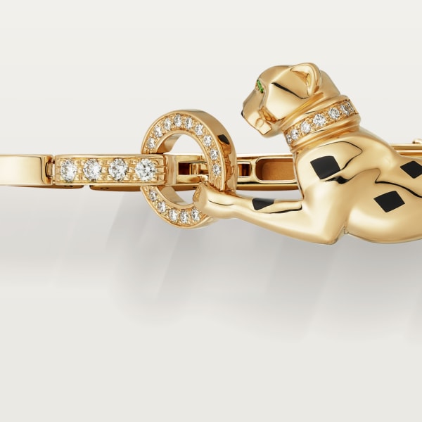 Panthère de Cartier手镯 黄金，亮漆，钻石，沙弗莱石榴石，缟玛瑙