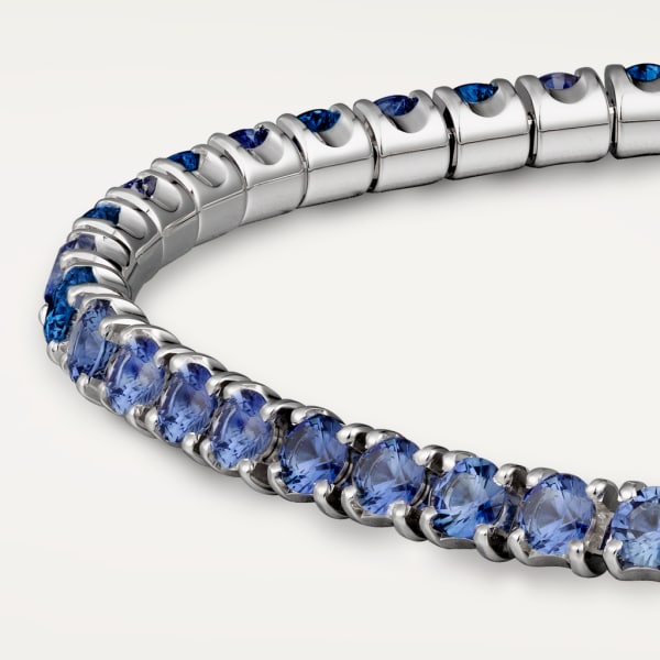 经典钻石链系列手镯 白金，蓝宝石