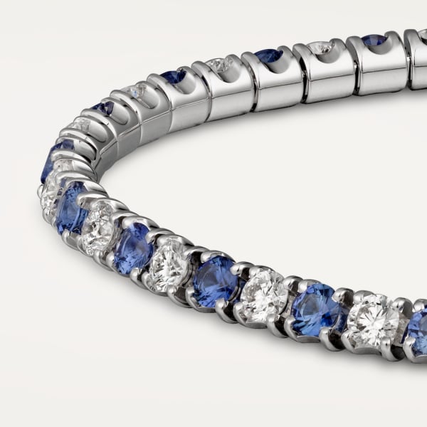 经典钻石链系列手镯 白金，钻石，蓝宝石