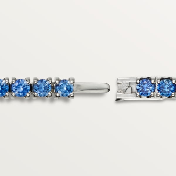 经典钻石链系列手镯 白金，蓝宝石