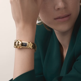Panthère de Cartier watch 38.2 mm, quartz movement, yellow gold, metal bracelet