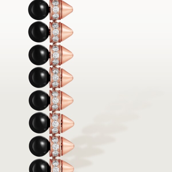 Clash de Cartier bracelet, onyx, supple, extra-large model, diamonds Rose gold, onyx, diamonds