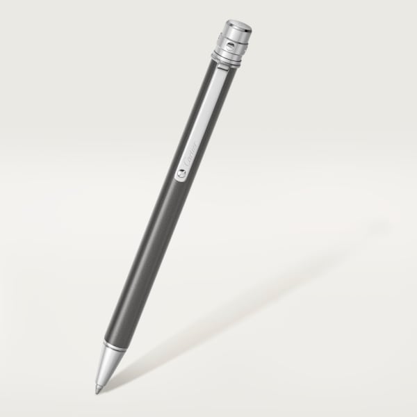 Santos de Cartier ballpoint pen Small model, grey translucent lacquer, palladium finish