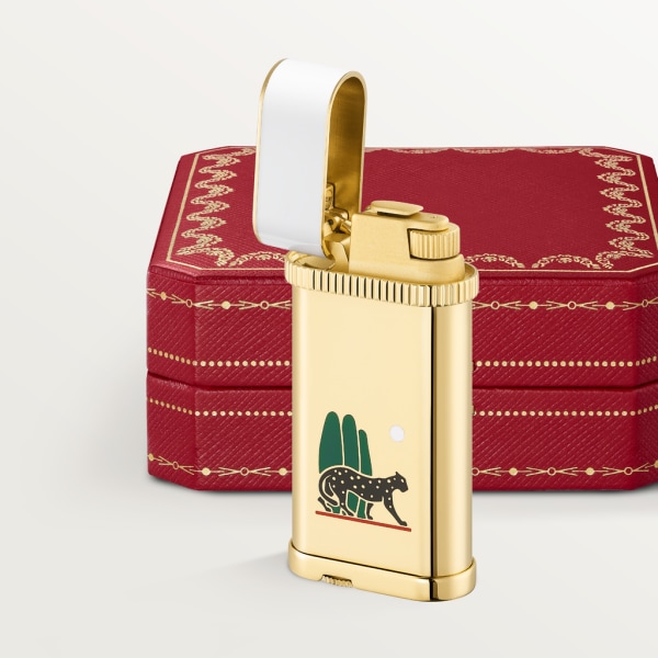 Panthère de Cartier lighter Lacquer, golden-finish metal
