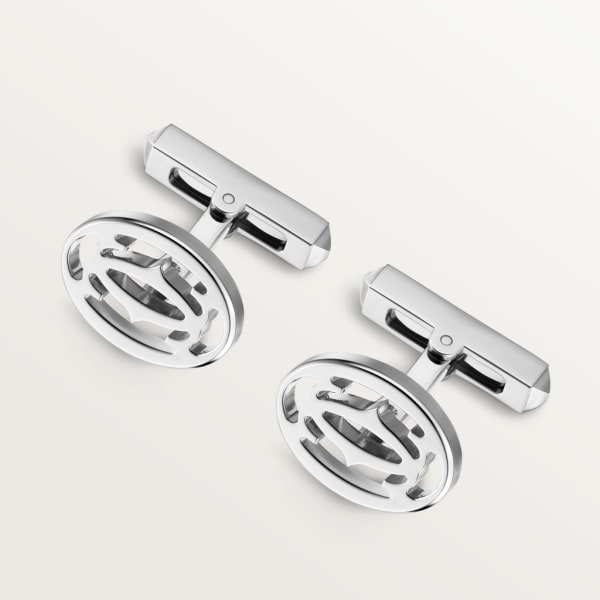 C de Cartier cufflinks Sterling silver, palladium finish