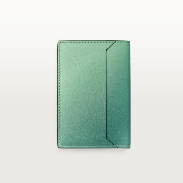 4信用卡皮夹，Must de Cartier系列 渐变绿色小牛皮，镀钯饰面