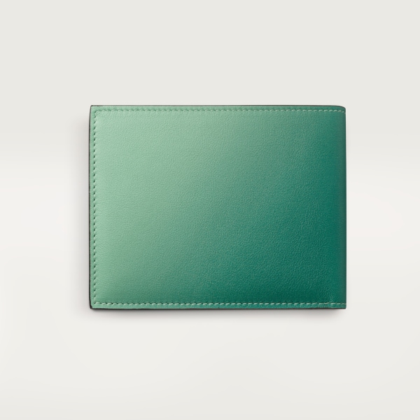 6信用卡皮夹，Must de Cartier系列 渐变绿色小牛皮，镀钯饰面