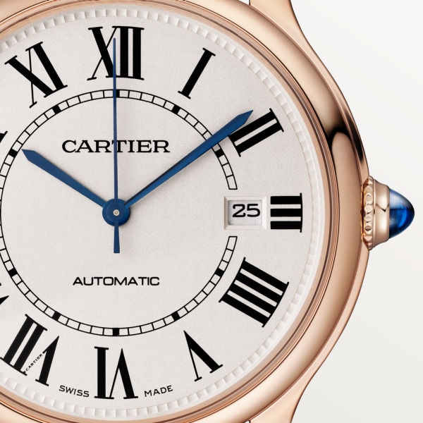 Ronde Louis Cartier腕表 40毫米表款，自动上链机械机芯，玫瑰金，皮表带