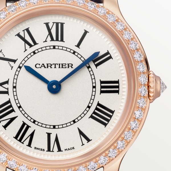 Ronde Louis Cartier腕表 29毫米表款，石英机芯，玫瑰金，钻石，皮表带