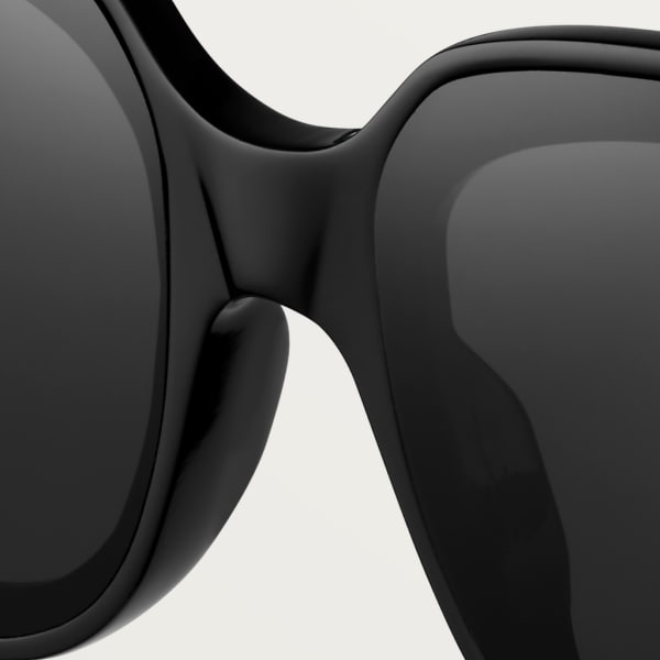 Panthère de Cartier Sunglasses Black composite, grey lenses with golden flash