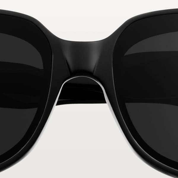 Panthère de Cartier Sunglasses Black composite, grey lenses with golden flash