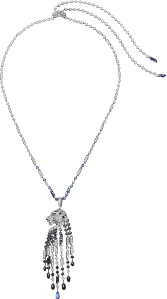 Panthère de Cartier项链白金，蓝宝石，缟玛瑙，钻石
