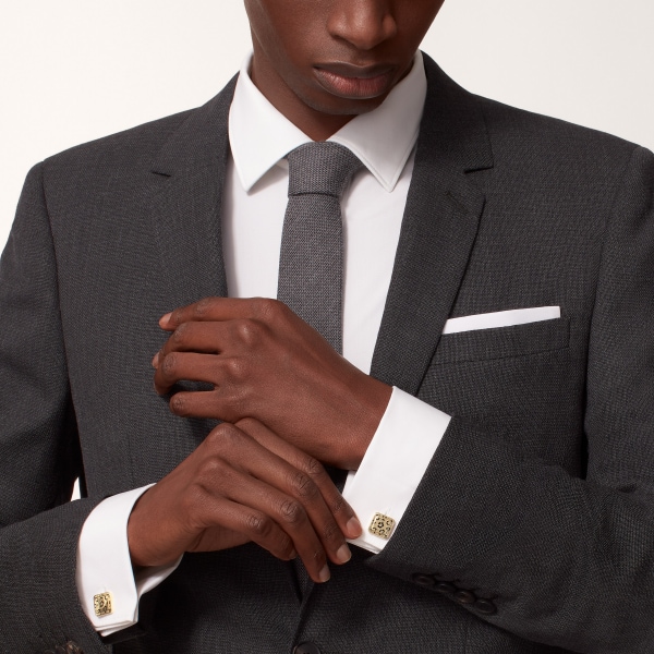 Panthère de Cartier cufflinks Yellow gold, black lacquer