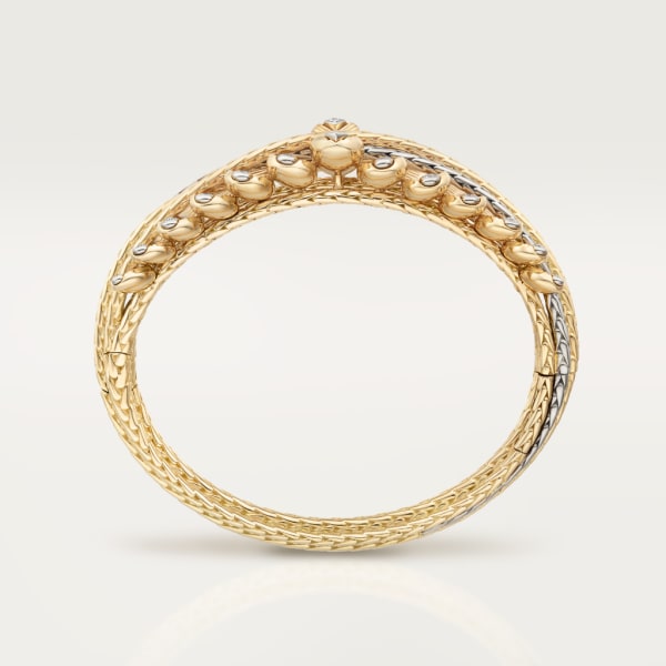 Grain de Café bracelet, diamonds Yellow gold, white gold, diamonds