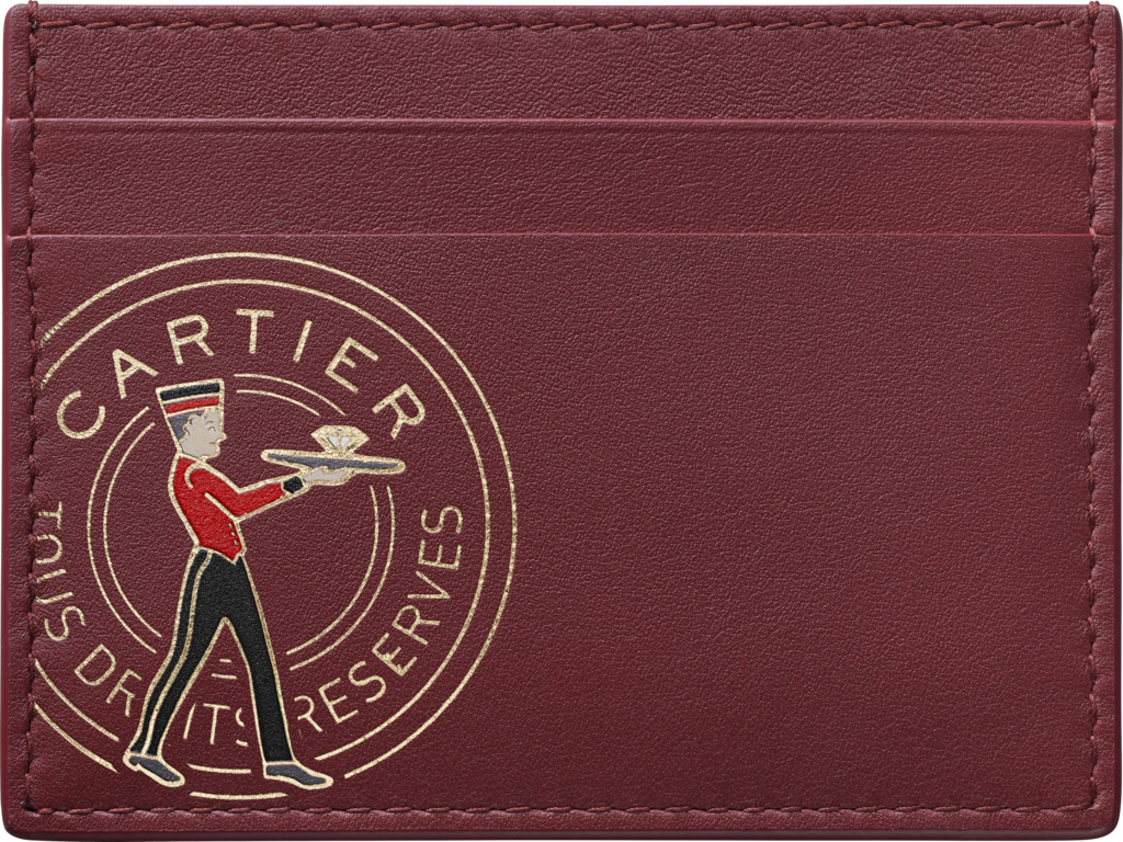 Diabolo de Cartier card holderBurgundy calfskin