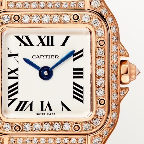 Panthère de Cartier watch Mini model, quartz movement, rose gold, diamonds