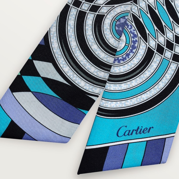 Cartier Vibrations bandeau Blue silk twill