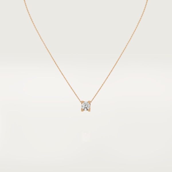 C de Cartier necklace Rose gold, diamond