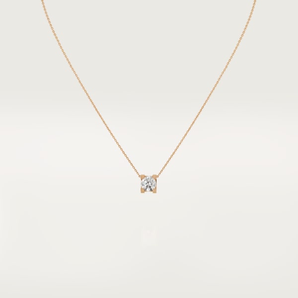 C de Cartier项链 玫瑰金，钻石