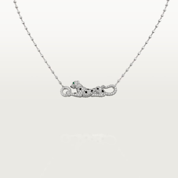 Panthère de Cartier pendant, paved White gold, emeralds, diamonds
