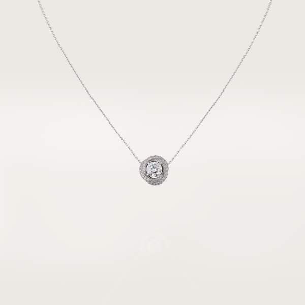Trinity Ruban pendant, brilliant-cut diamond, paved  White gold, diamonds