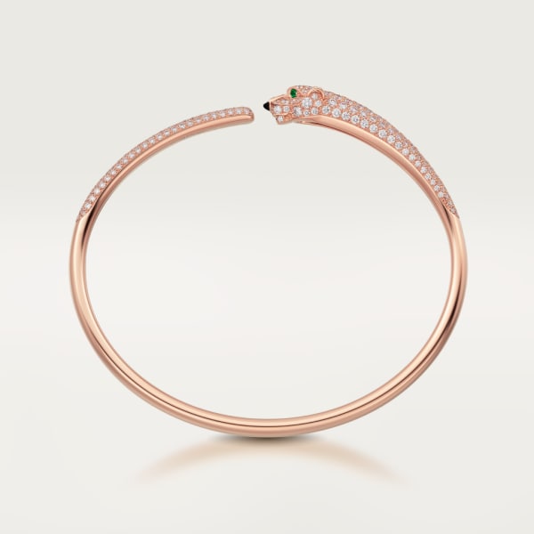 Panthère de Cartier bracelet, small model, paved  Rose gold, onyx, emeralds, diamonds
