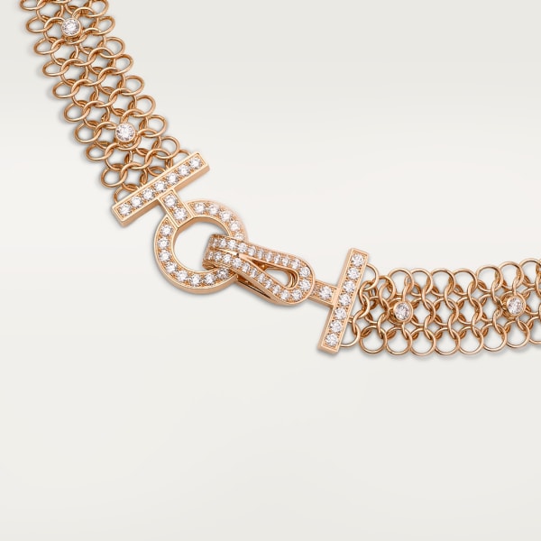 Agrafe necklace Rose gold, diamonds