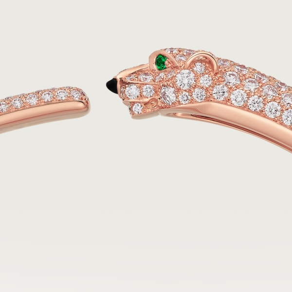 Panthère de Cartier bracelet, small model, paved  Rose gold, onyx, emeralds, diamonds